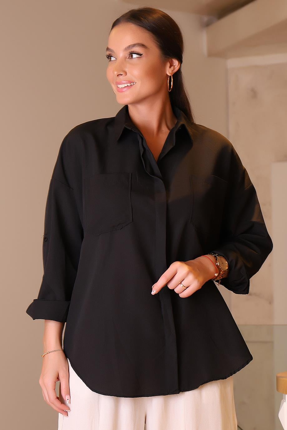 3017-2Y3 ZENTONİ GÖMLEKSİYAH