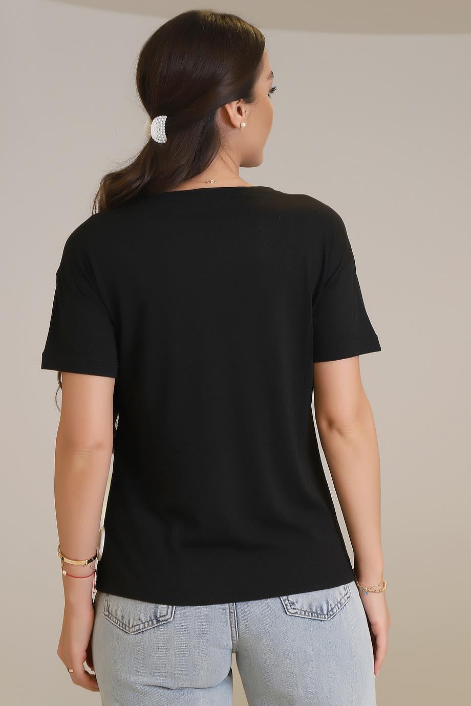 3SAK50245EK-KOTON TSHIRTSİYAH