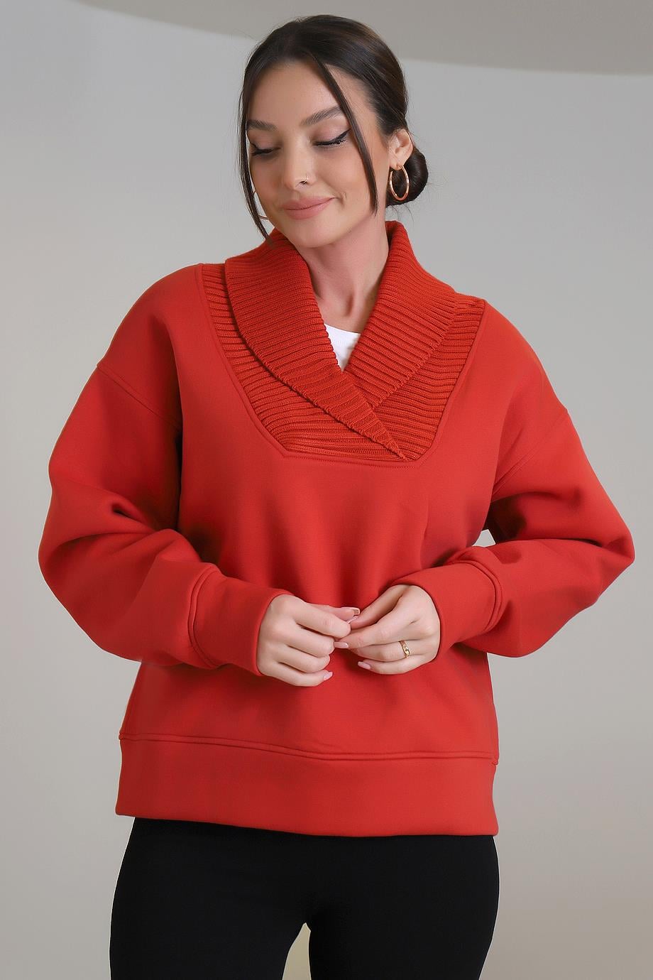 40102-2K3 DİLVİN SWEATKIRMIZI
