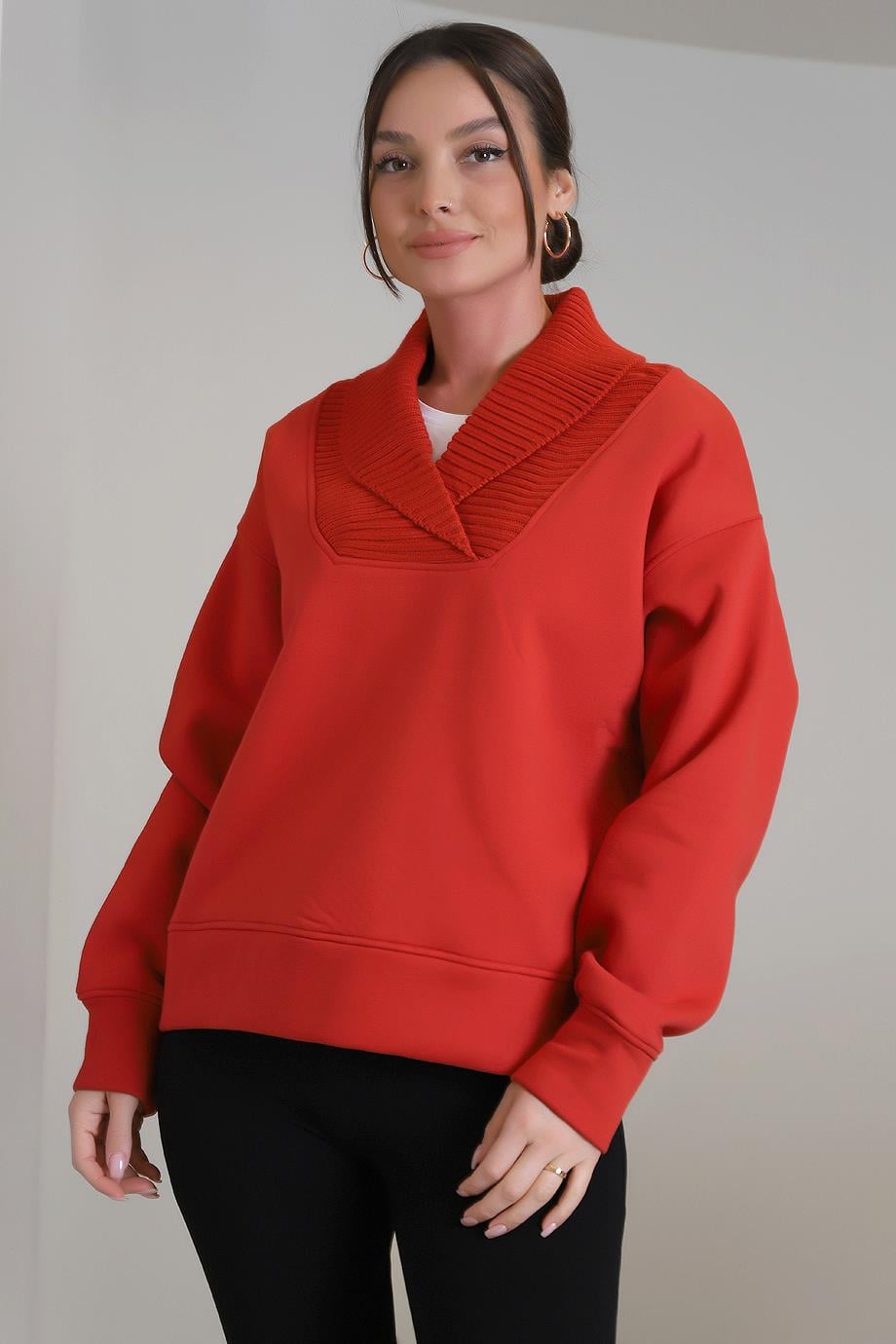 40102-2K3 DİLVİN SWEATKIRMIZI