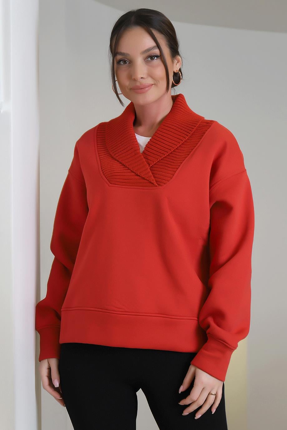 40102-2K3 DİLVİN SWEATKIRMIZI