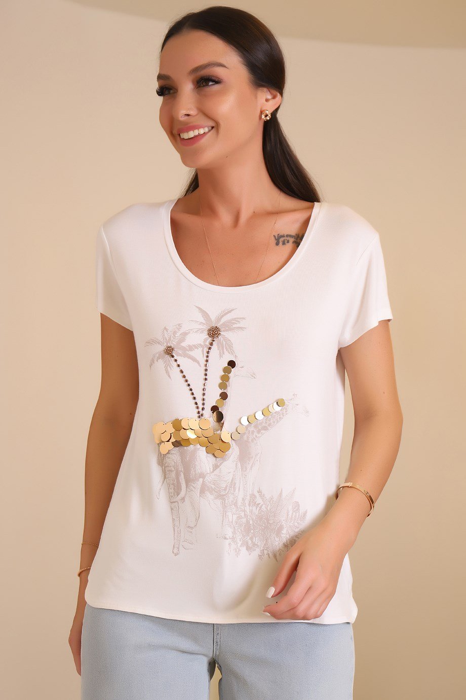 601754-2Y1 XINT T-SHIRTBEYAZ