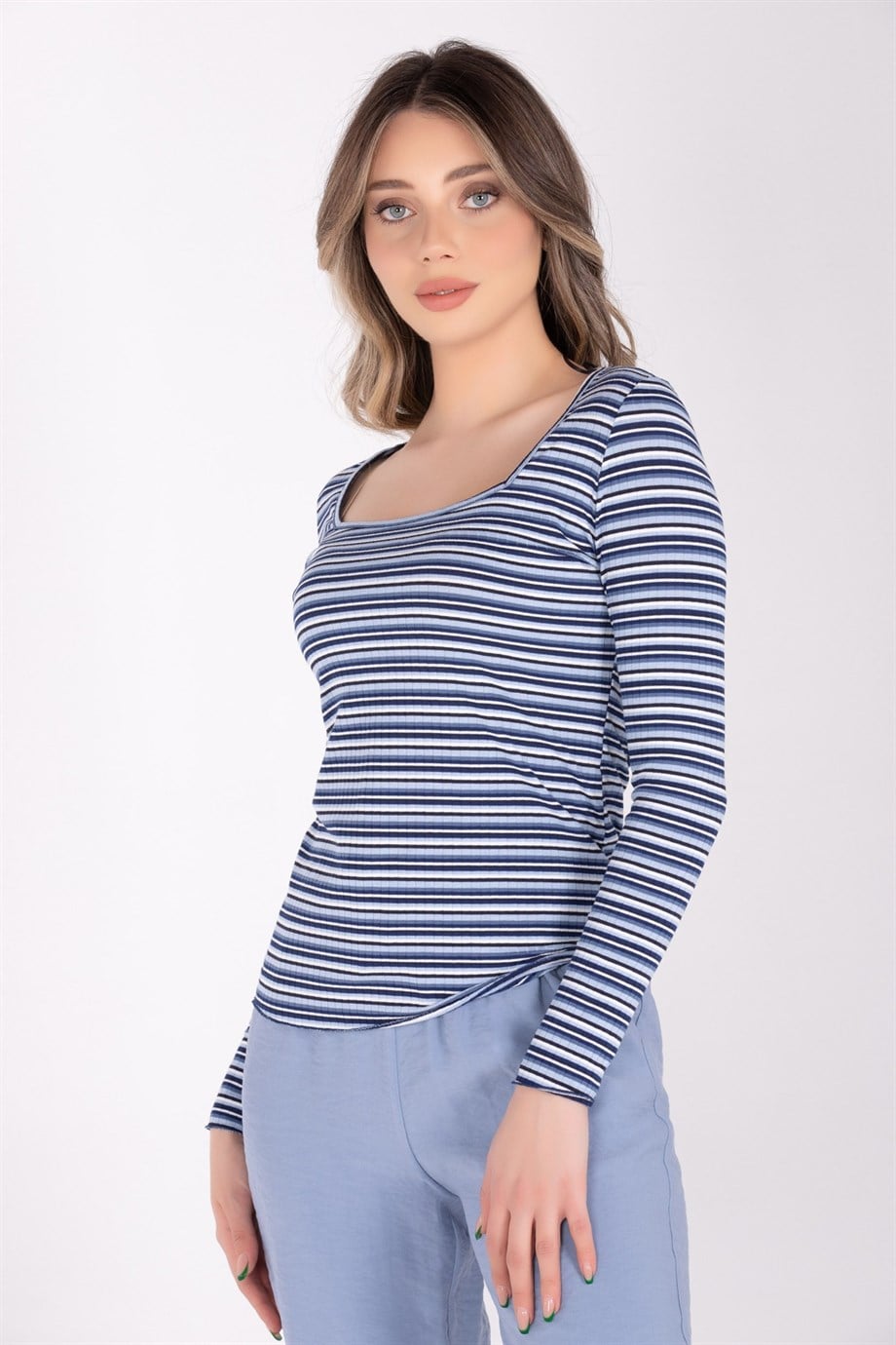 61407-2Y2 ONTEKS BLUZİNDİGO