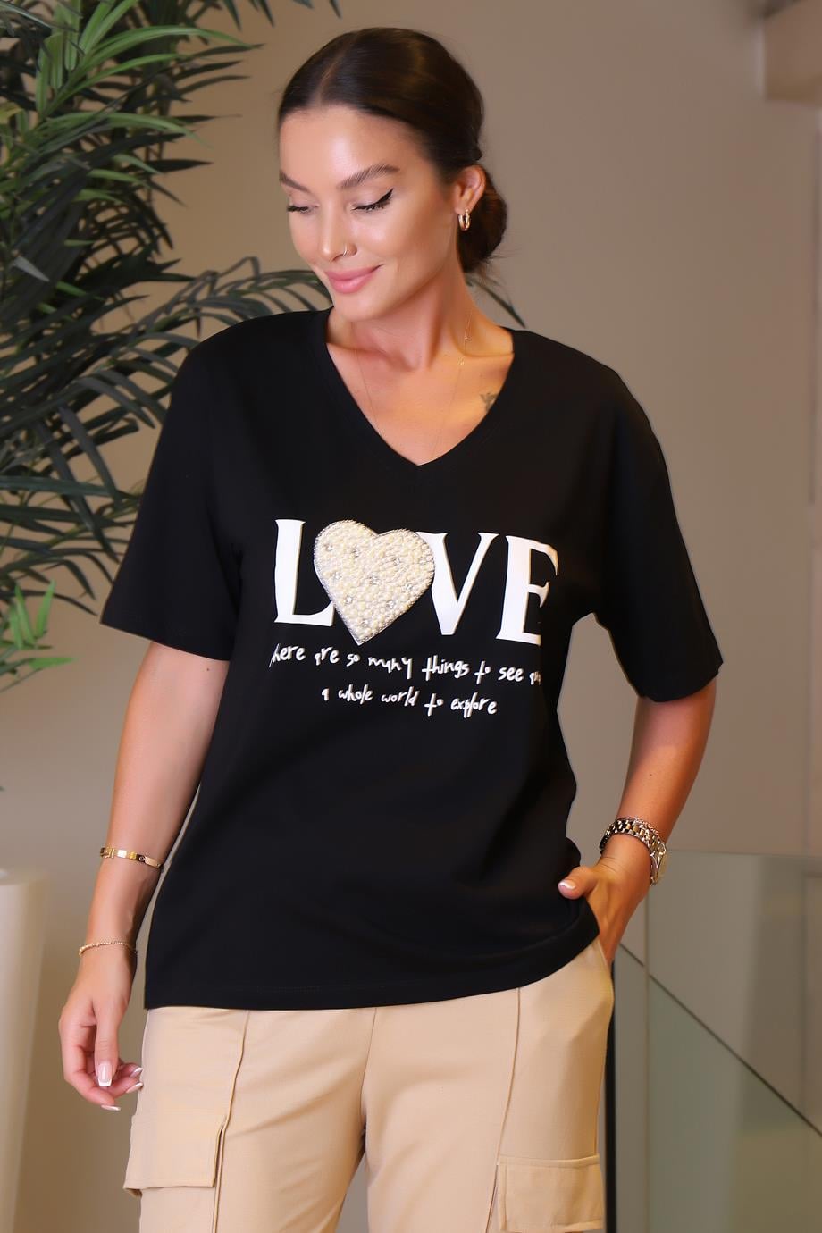 7760-2Y3 MİNT TSHIRTSİYAH