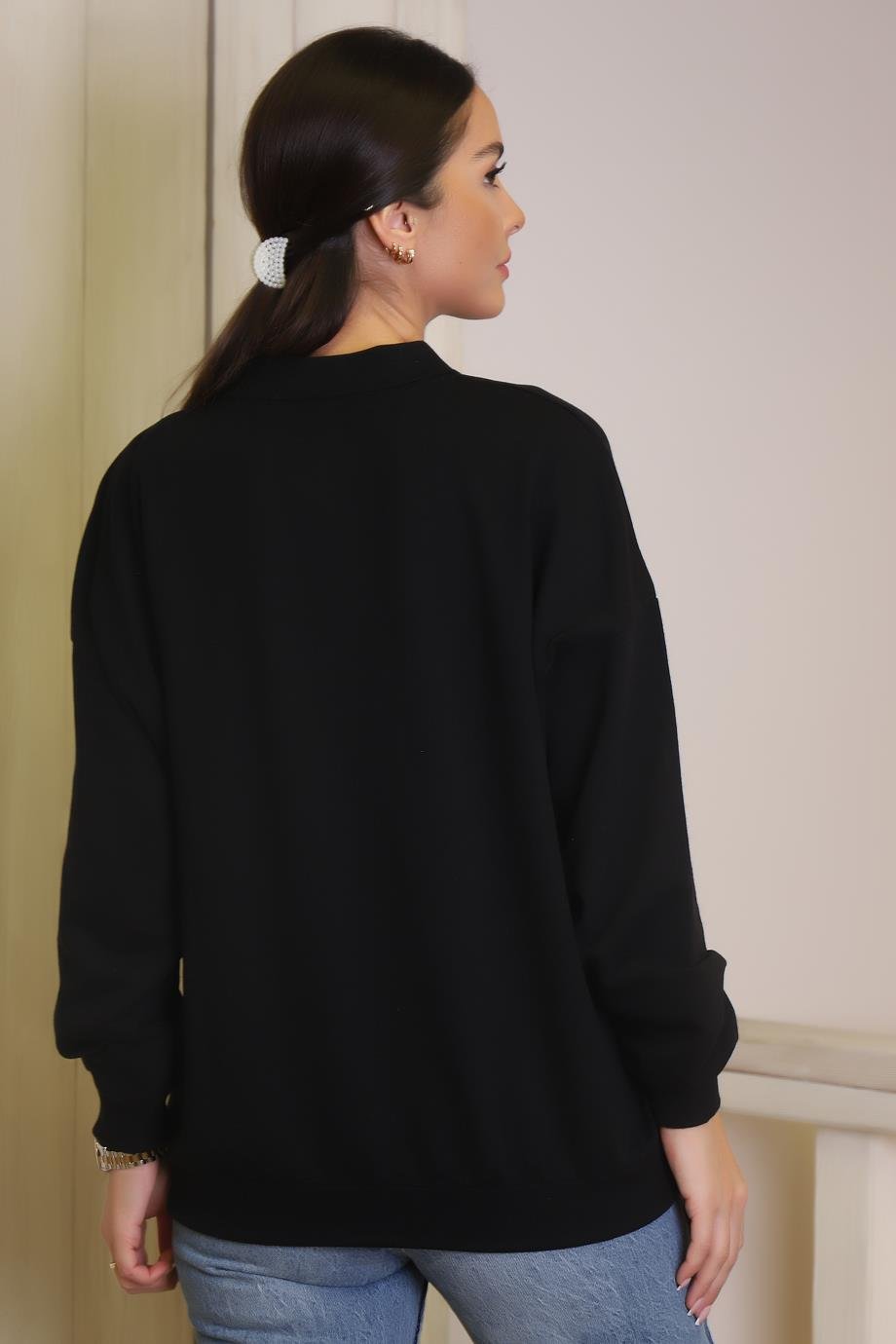 ADYES1223-2K4 ADYES SWEATSİYAH