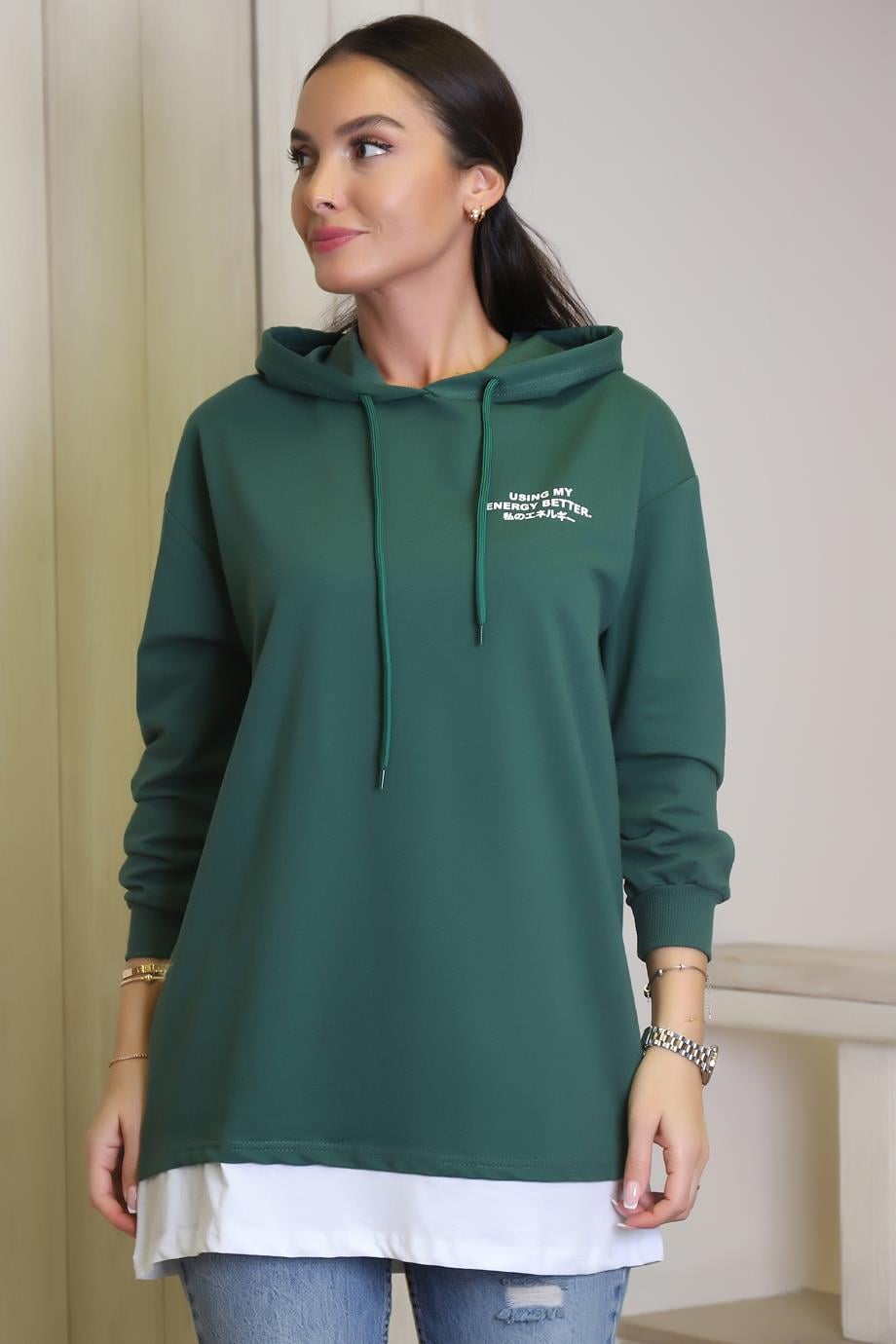 ADYES140-2K4 ADYES SWEATYEŞİL