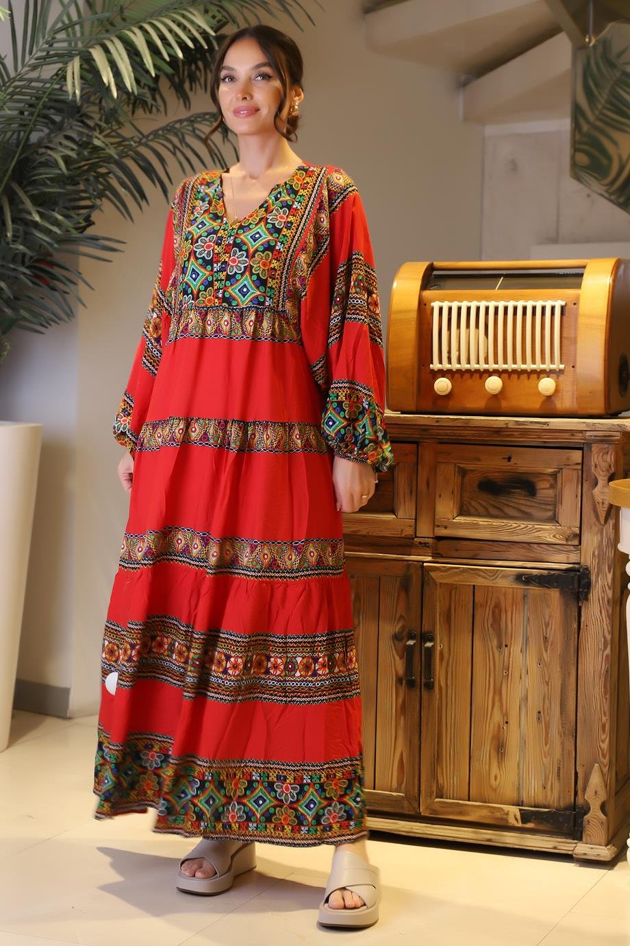 AŞHİLDA065-2Y4 AŞHİLDA ELBİSEKIRMIZI