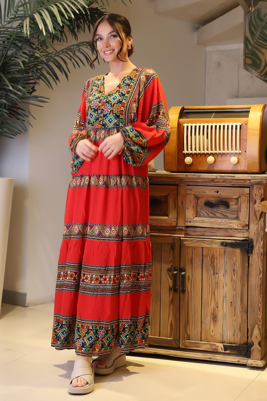 AŞHİLDA065-2Y4 AŞHİLDA ELBİSEKIRMIZI