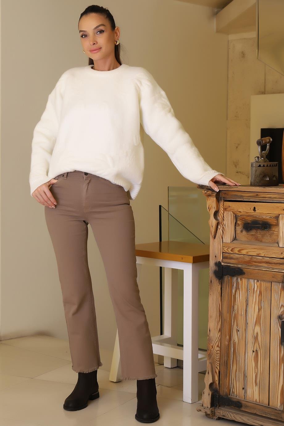 AYHAN53500-2K6 AYHAN PANTOLON-K.BEJ