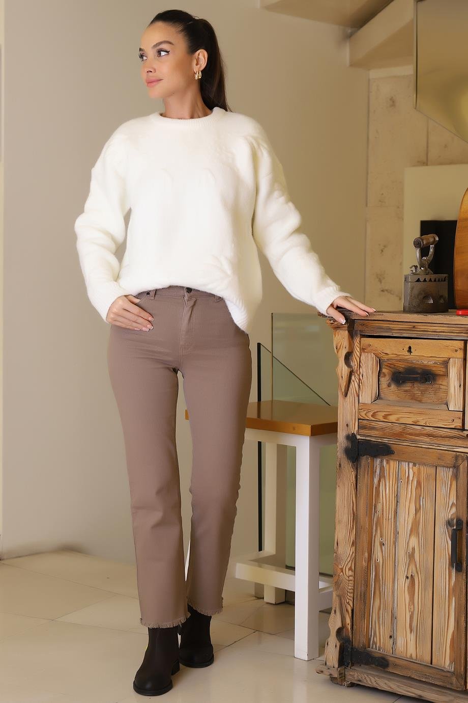 AYHAN53500-2K6 AYHAN PANTOLON-K.BEJ