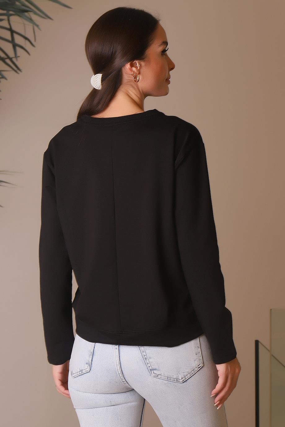 BEBE PLUS28176-2K4 BEBE PLUS SWEATSİYAH