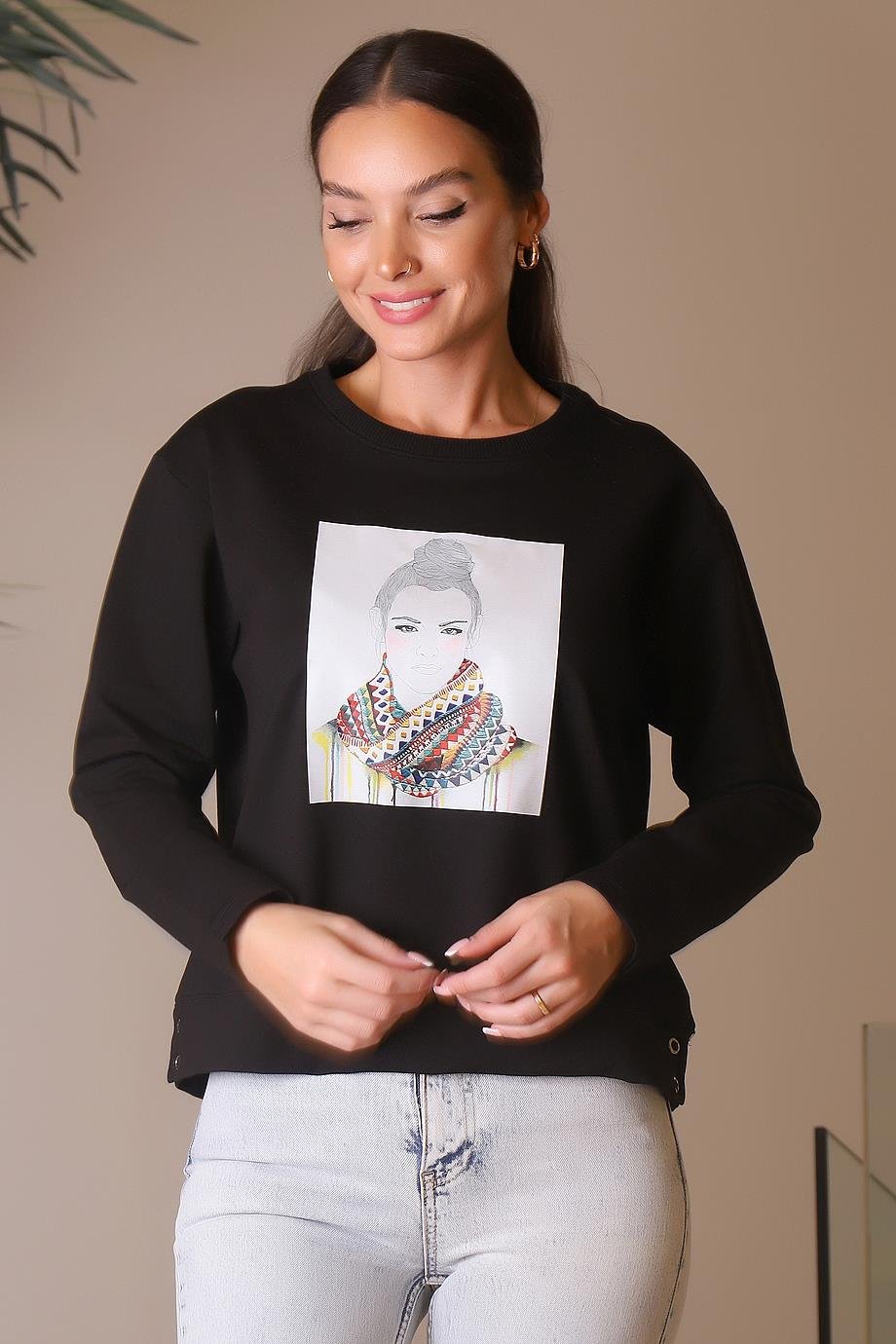 BEBE PLUS28176-2K4 BEBE PLUS SWEATSİYAH