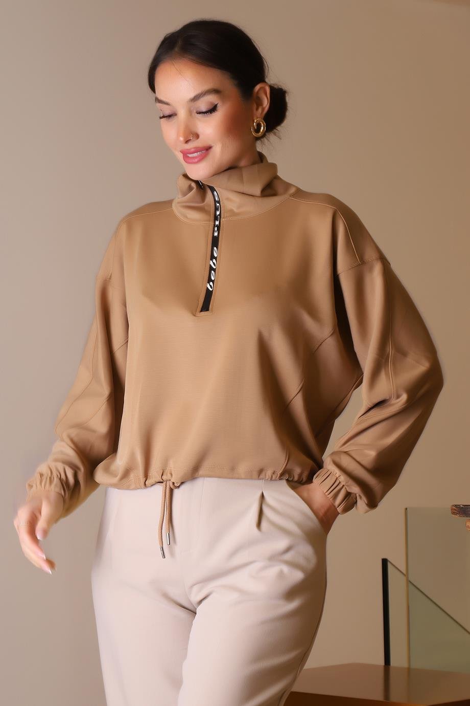 BEBE PLUS28181-2K5 BEBE PLUS SWEATCAMEL