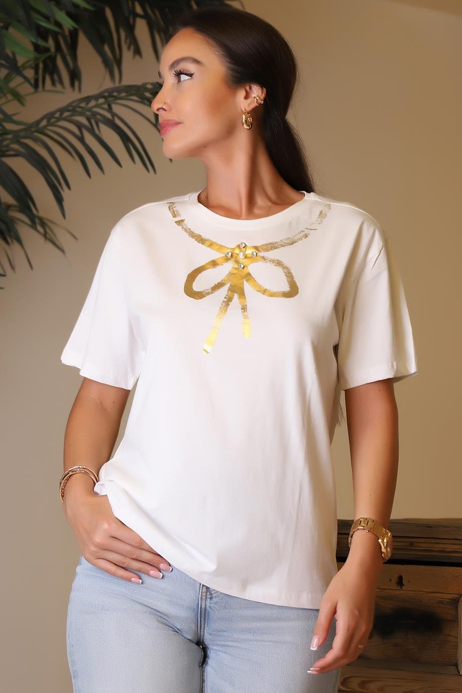 BEBE PLUS28751-2Y4 BEBE  PLUS T-SHIRTEKRU GOLD