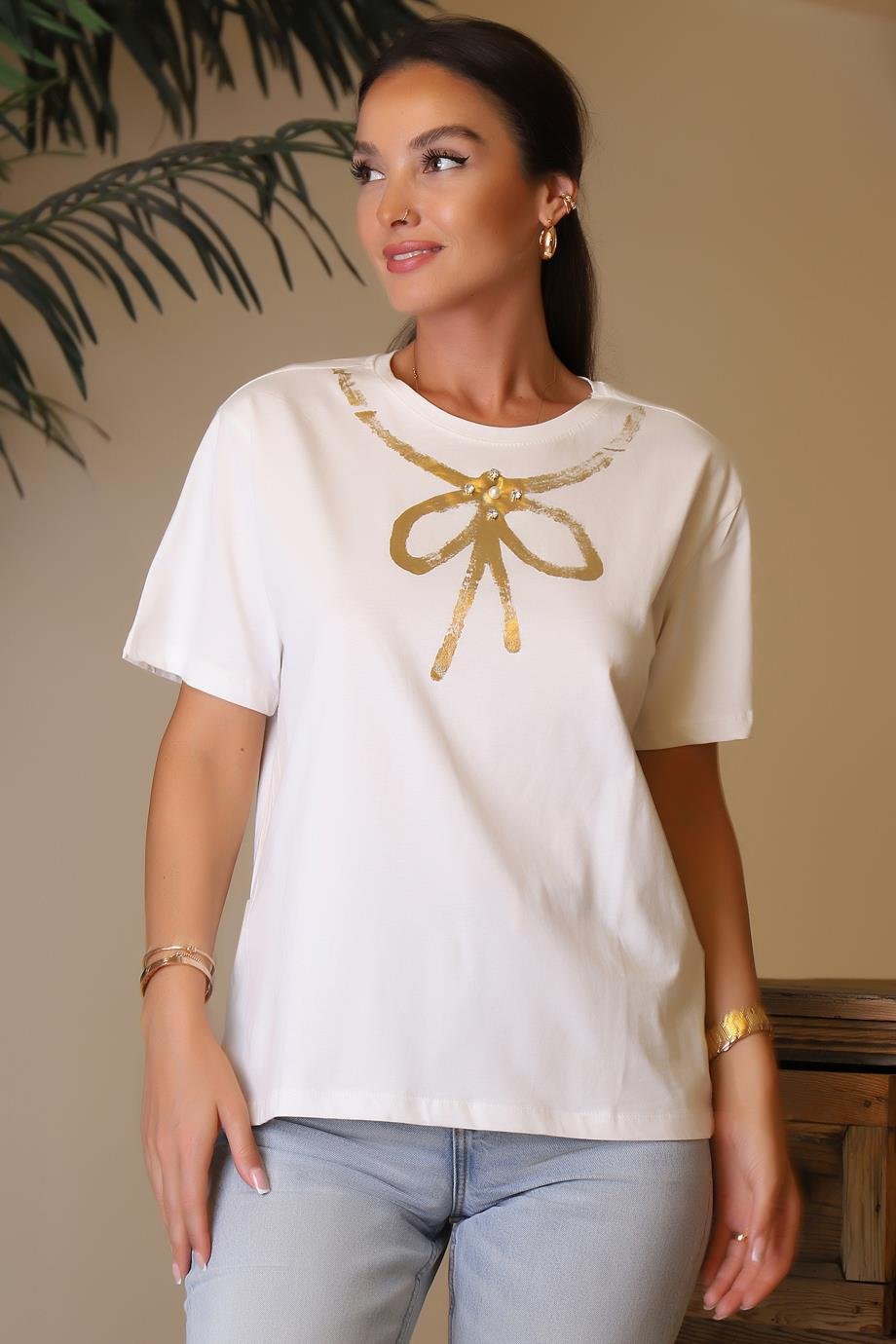 BEBE PLUS28751-2Y4 BEBE  PLUS T-SHIRTEKRU GOLD