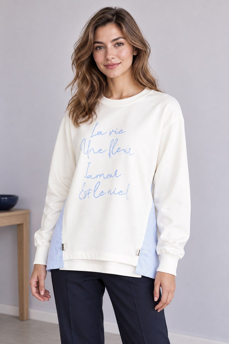 BEBE PLUS28989-2K7 BEBE PLUS SWEAT-EKRU MAVİ