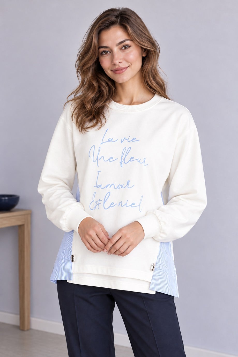 BEBE PLUS28989-2K7 BEBE PLUS SWEAT-EKRU MAVİ