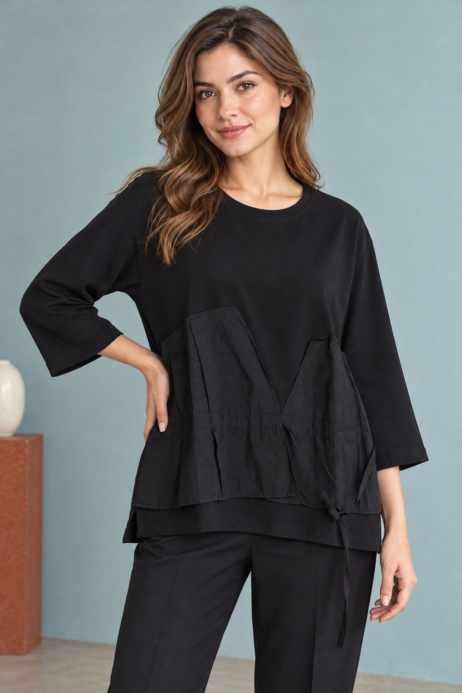 BEBE PLUS29025-2K7 BEBE PLUS BLUZ-SİYAH