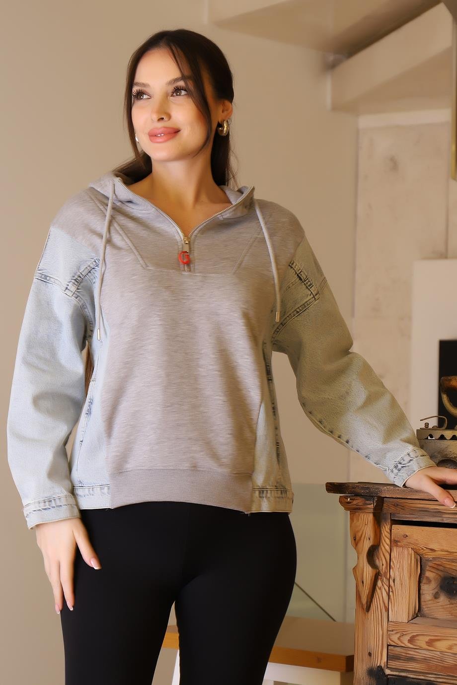 BEBE PLUS29050-2K5 BEBE PLUS SWEATGRİ