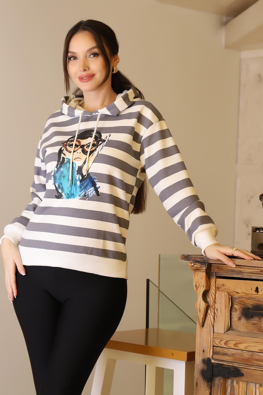 BEBE PLUS29374-2K5 BEBE PLUS SWEATEKRU GRİ