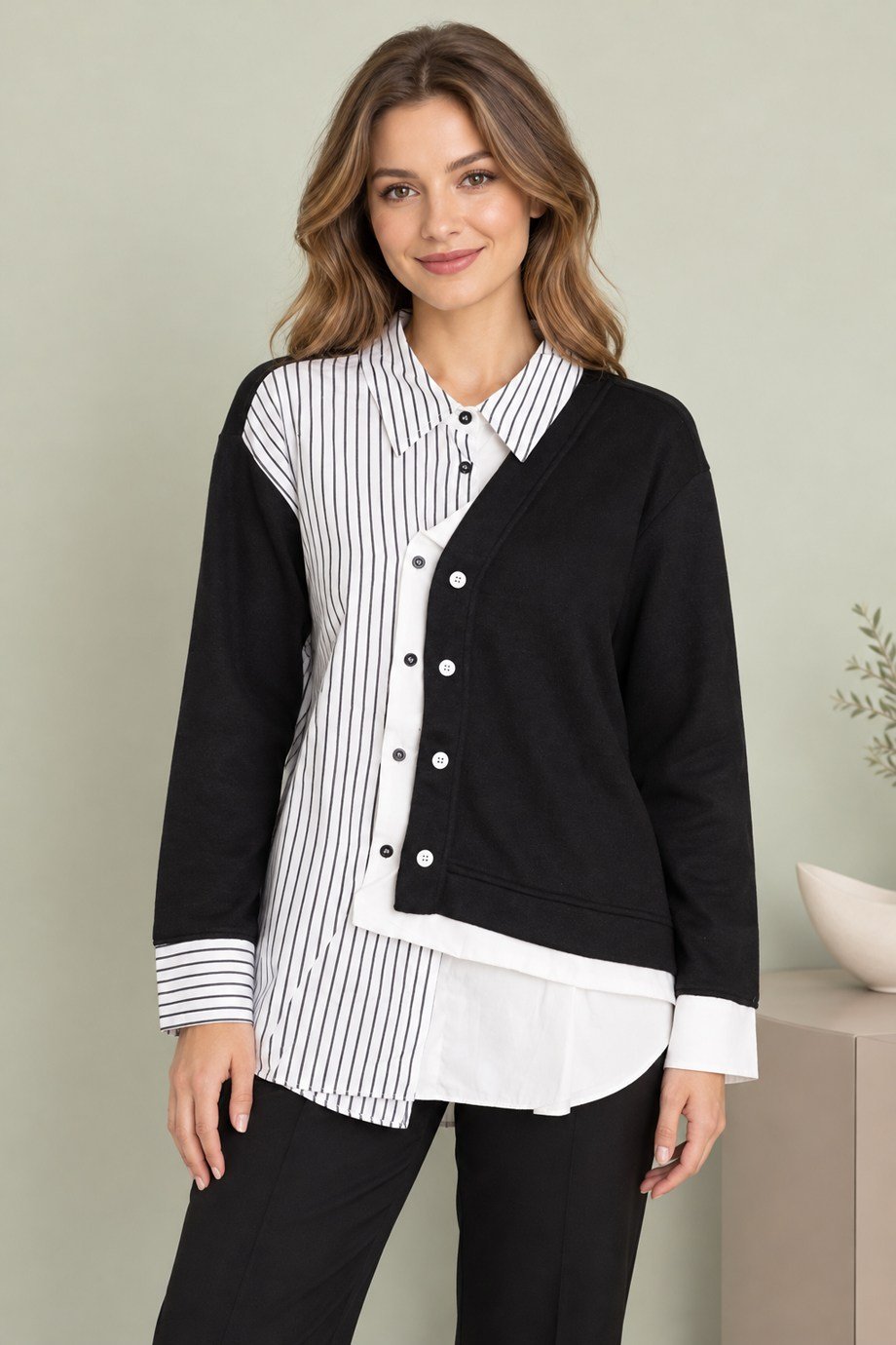 BEBE PLUS30507-2K7 BEBE PLUS GÖMLEK-SİYAH SİYAH
