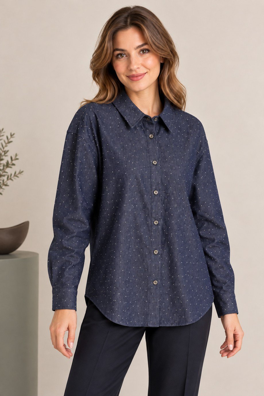 BEBE PLUS30851-2K7 BEBE PLUS GÖMLEK-MAVİ