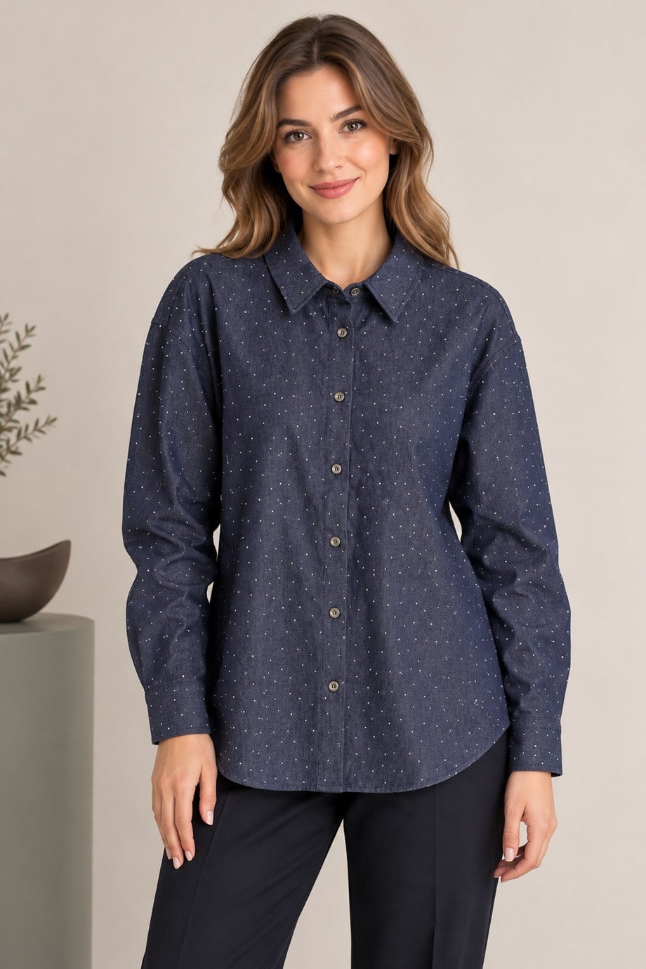 BEBE PLUS30851-2K7 BEBE PLUS GÖMLEK-MAVİ