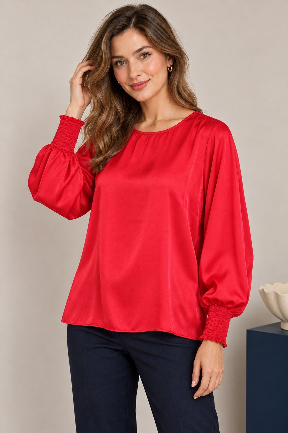 BEBE PLUS31260-2K7 BEBE PLUS BLUZ-KIRMIZI