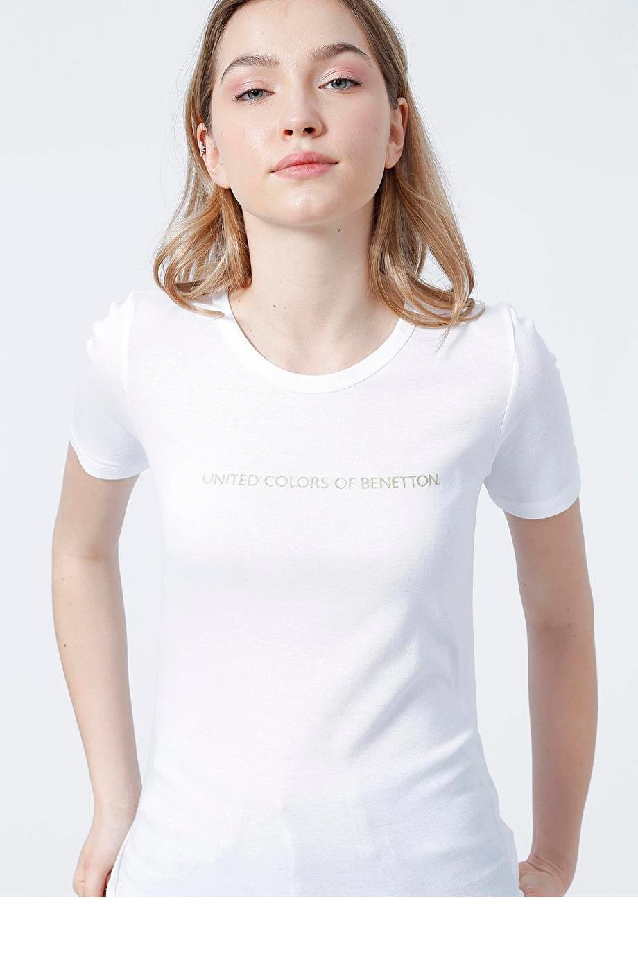 BENETTON OVER-Q3GA2E16A2-2K5 BENETTON T-SHIRTBEYAZ