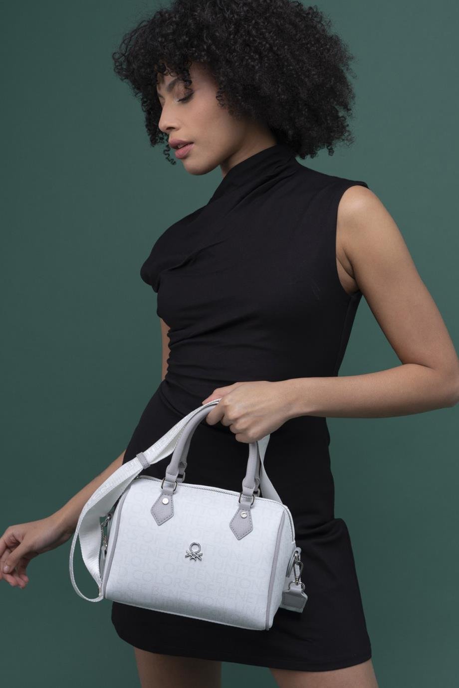 BENETTON-ST DERİ1287-2Y4 BENETTON ÇANTABEYAZ A.GRİ