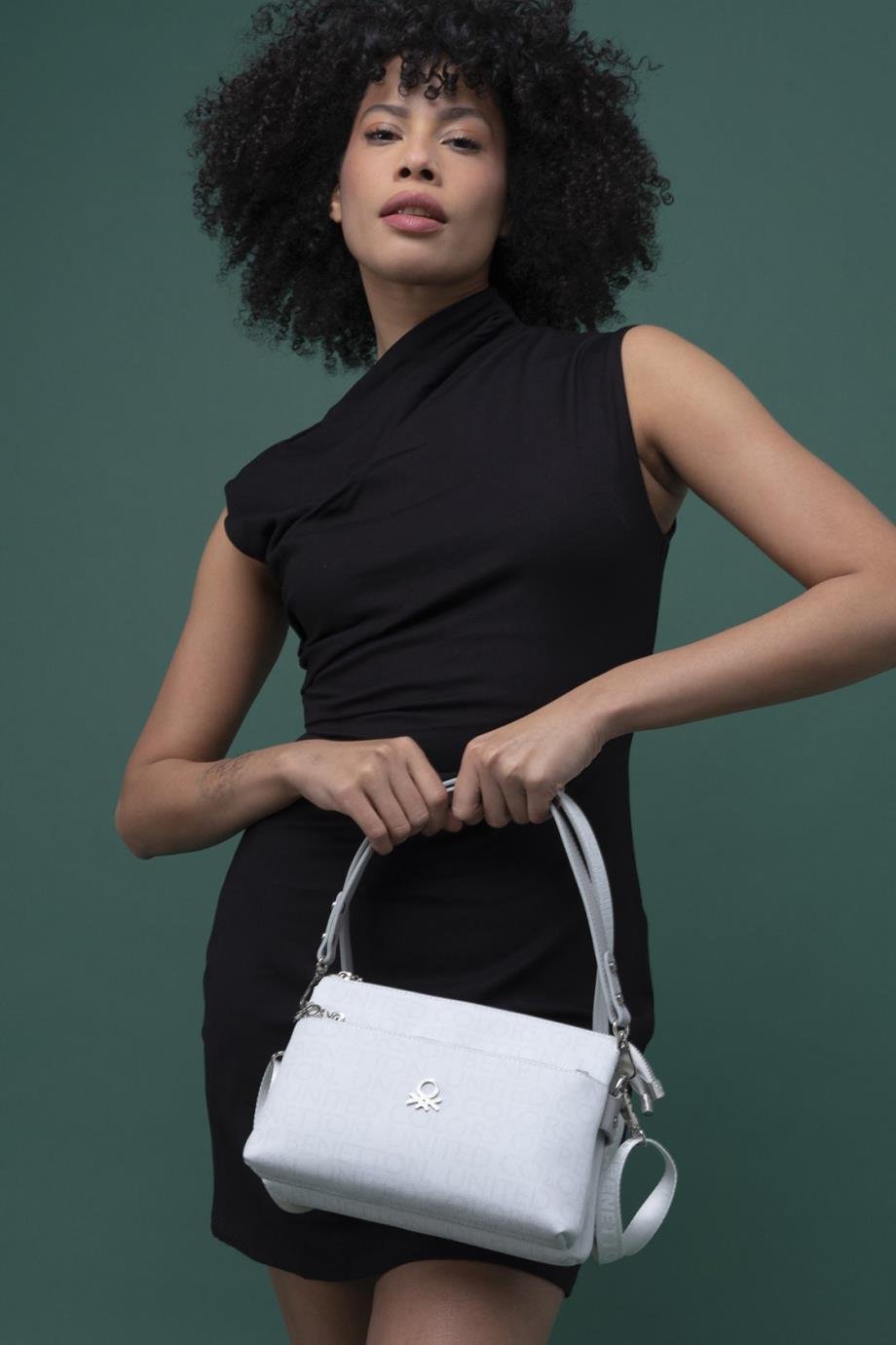 BENETTON-ST DERİ1295-2Y4 BENETTON ÇANTABEYAZ A.GRİ