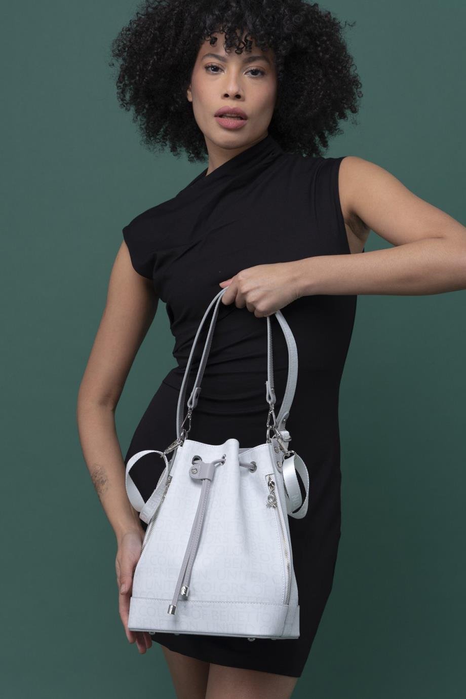 BENETTON-ST DERİ1313-2Y4 BENETTON ÇANTABEYAZ A.GRİ