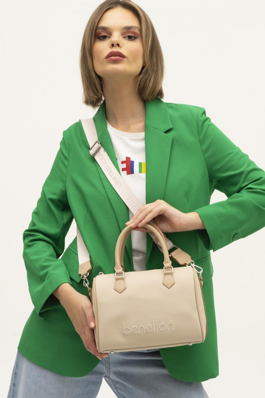 BENETTON-ST DERİ1348-2Y4 BENETTON ÇANTABEJ