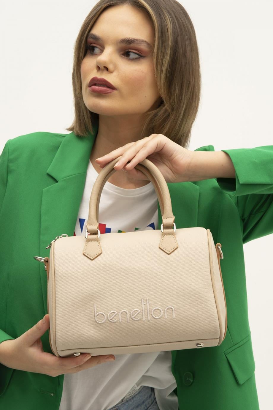 BENETTON-ST DERİ1348-2Y4 BENETTON ÇANTABEJ