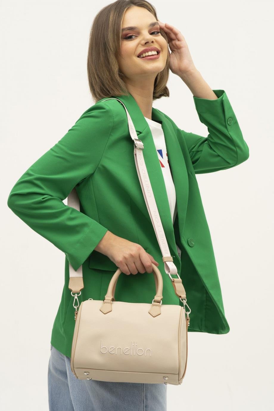 BENETTON-ST DERİ1348-2Y4 BENETTON ÇANTABEJ