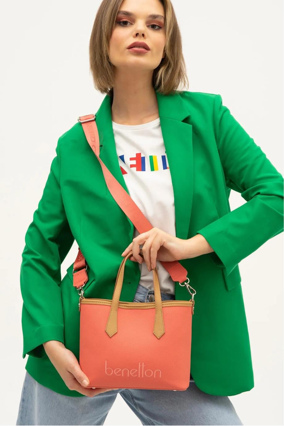 BENETTON-ST DERİ1354-2Y4 BENETTON ÇANTAMERCAN CAMEL