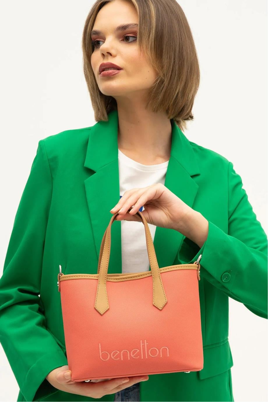 BENETTON-ST DERİ1354-2Y4 BENETTON ÇANTAMERCAN CAMEL
