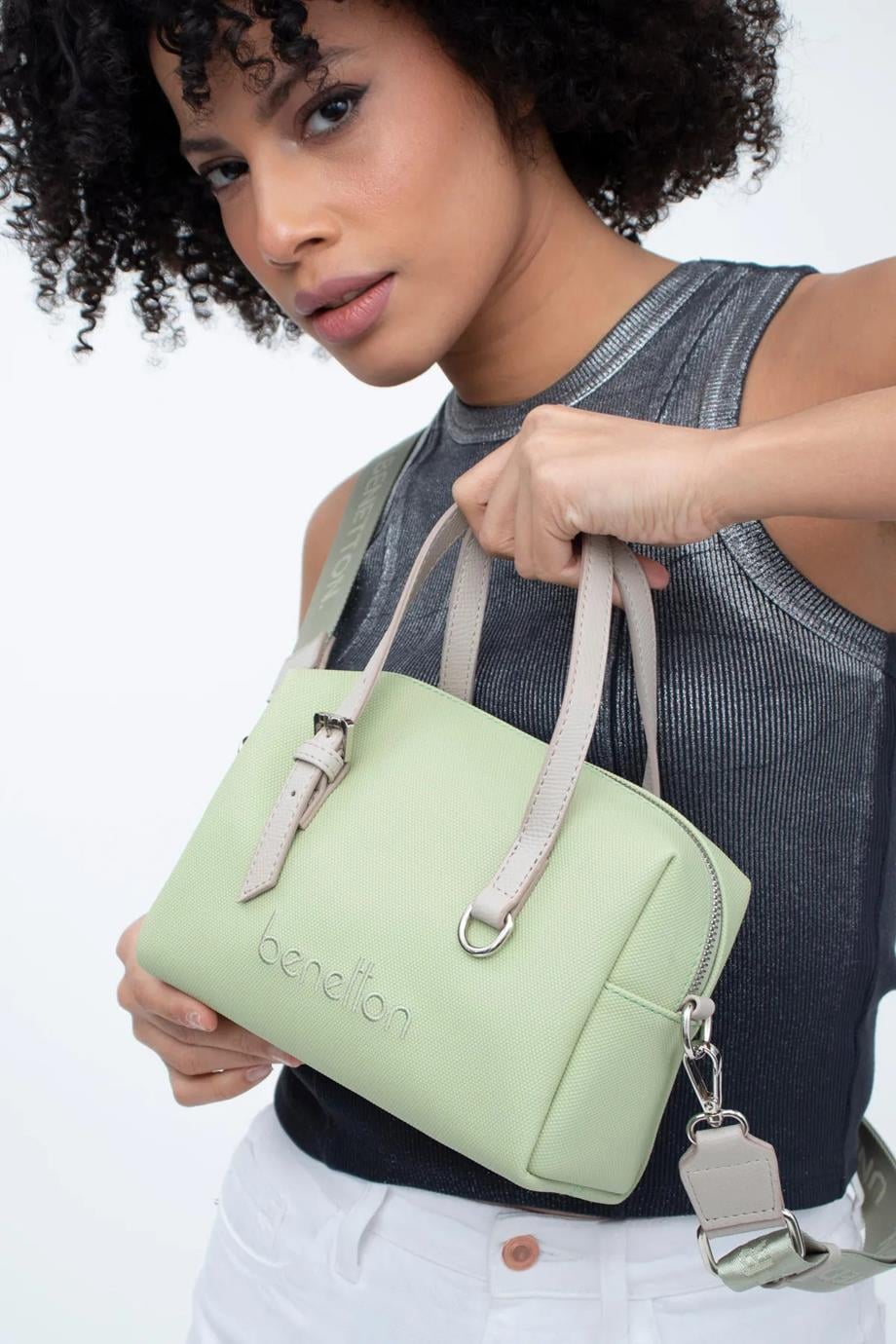 BENETTON-ST DERİ1362-2Y4 BENETTON ÇANTAYEŞİL TAŞ