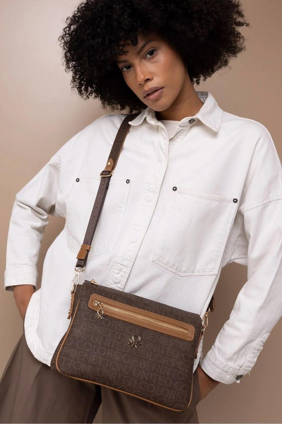 BENETTON-ST DERİ1377-2K5 BENETTON ÇANTAKAHVE TABA