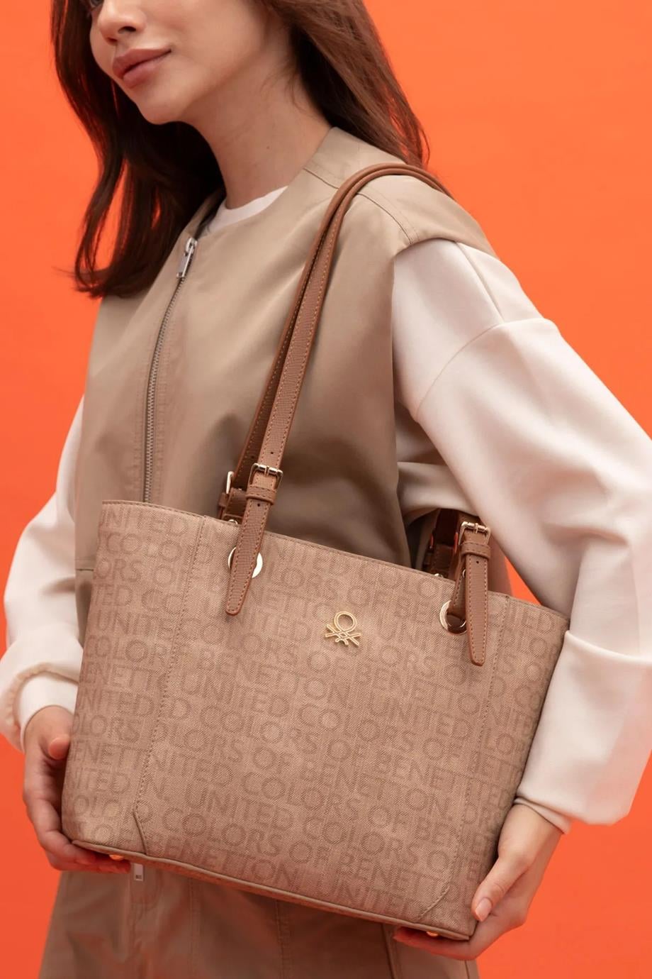 BENETTON-ST DERİ1387-2K5 BENETTON ÇANTACAMEL