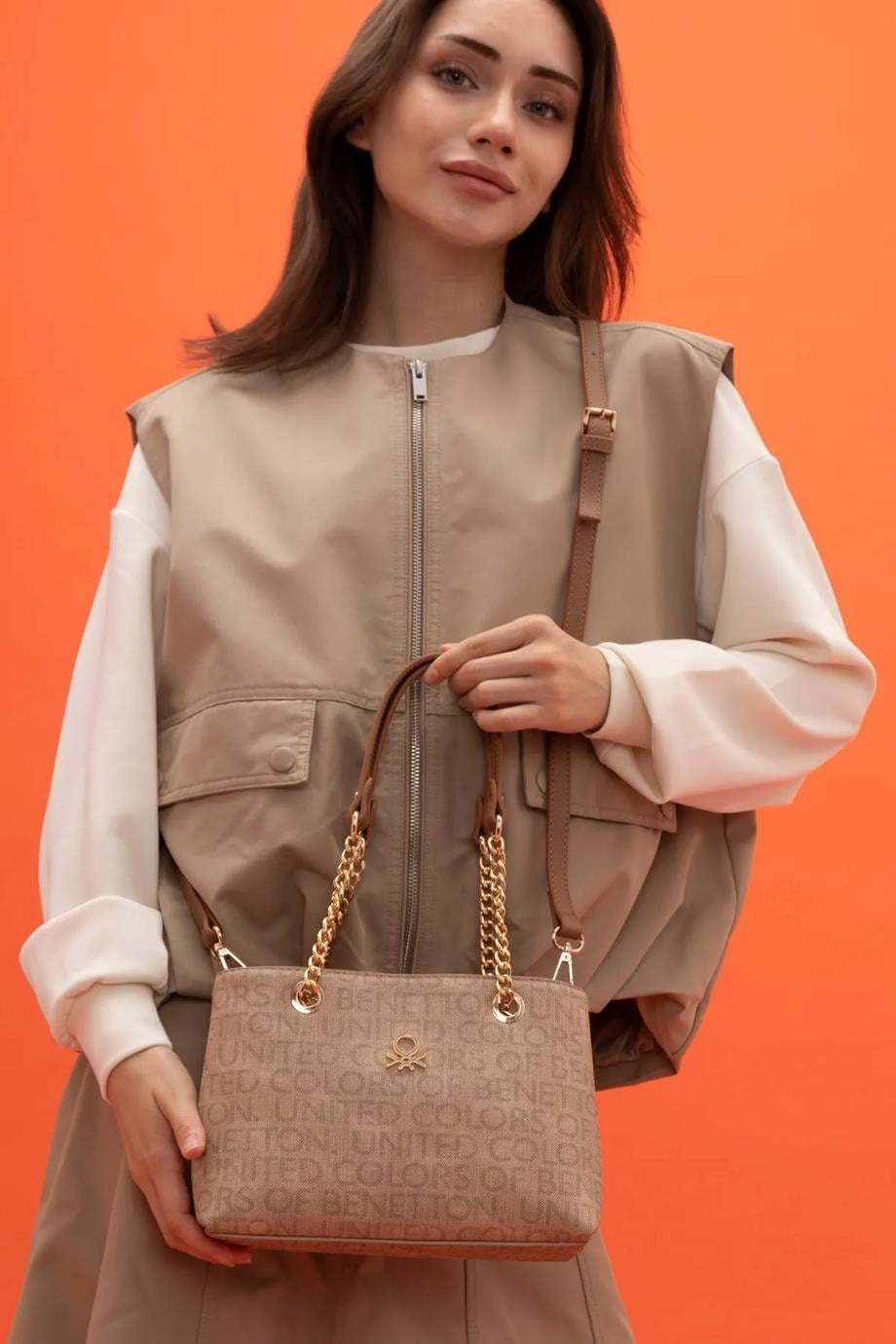 BENETTON-ST DERİ1389-2K5 BENETTON ÇANTACAMEL
