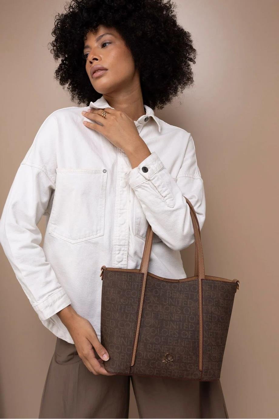 BENETTON KAHVE TABA KADIN KOL ÇANTASI 1391-2K5