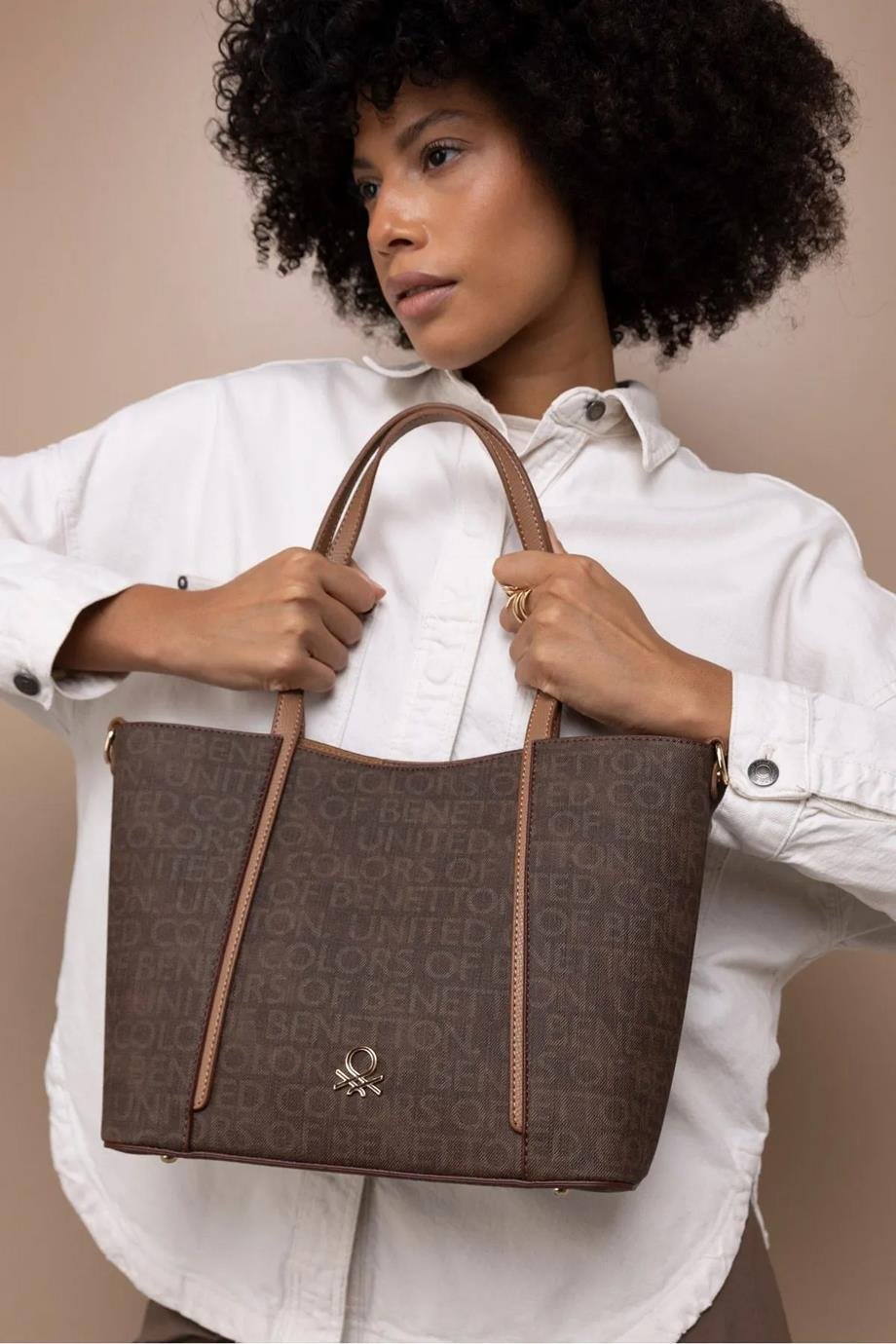 BENETTON KAHVE TABA KADIN KOL ÇANTASI 1391-2K5