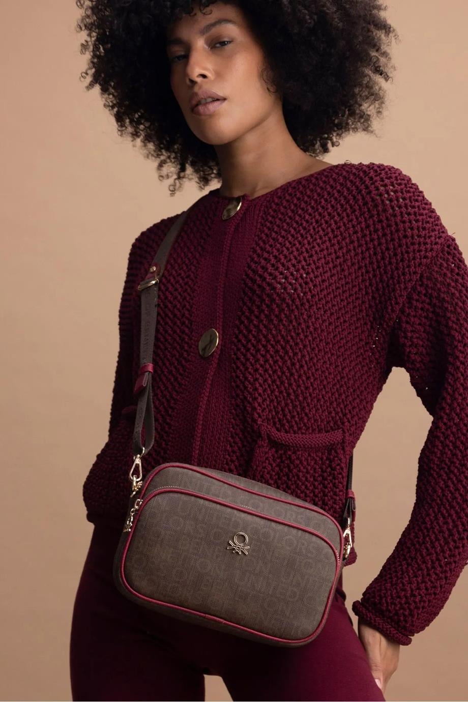 BENETTON-ST DERİ1398-2K5 BENETTON ÇANTAKAHVE BORDO