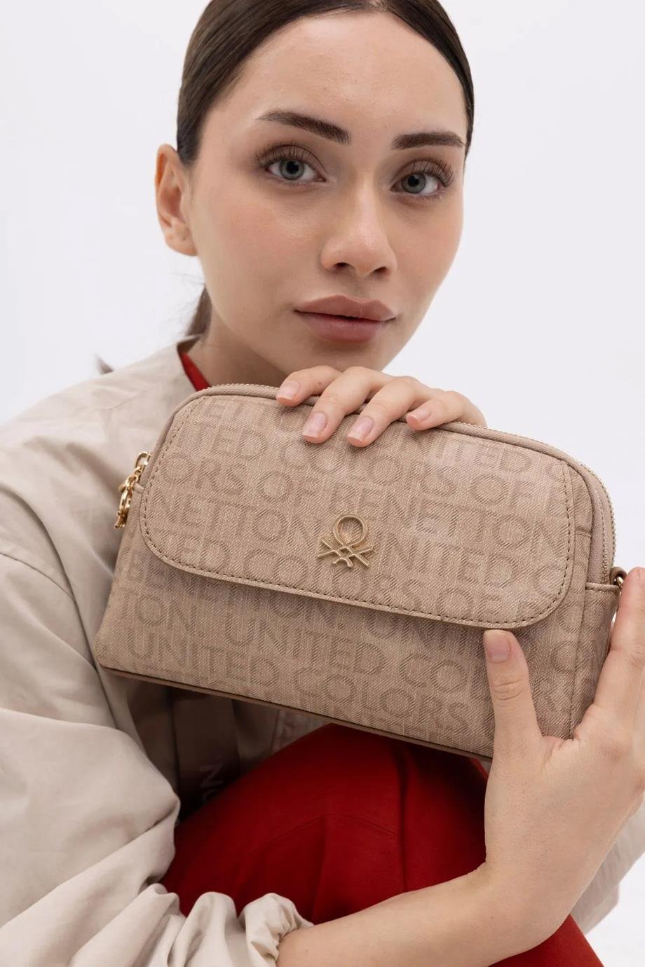BENETTON-ST DERİ1403-2K5 BENETTON ÇANTACAMEL