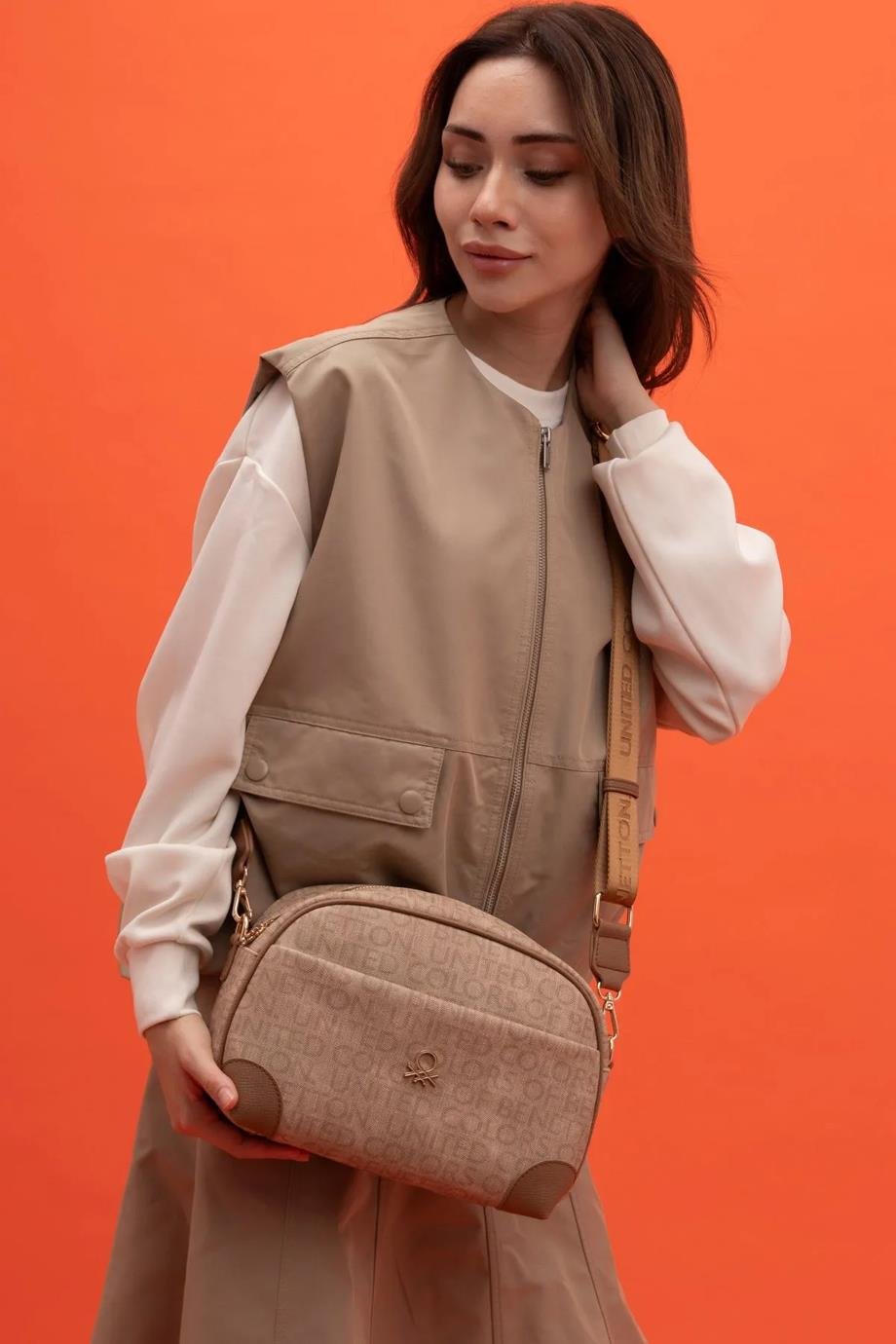 BENETTON-ST DERİ1406-2K5 BENETTON ÇANTACAMEL