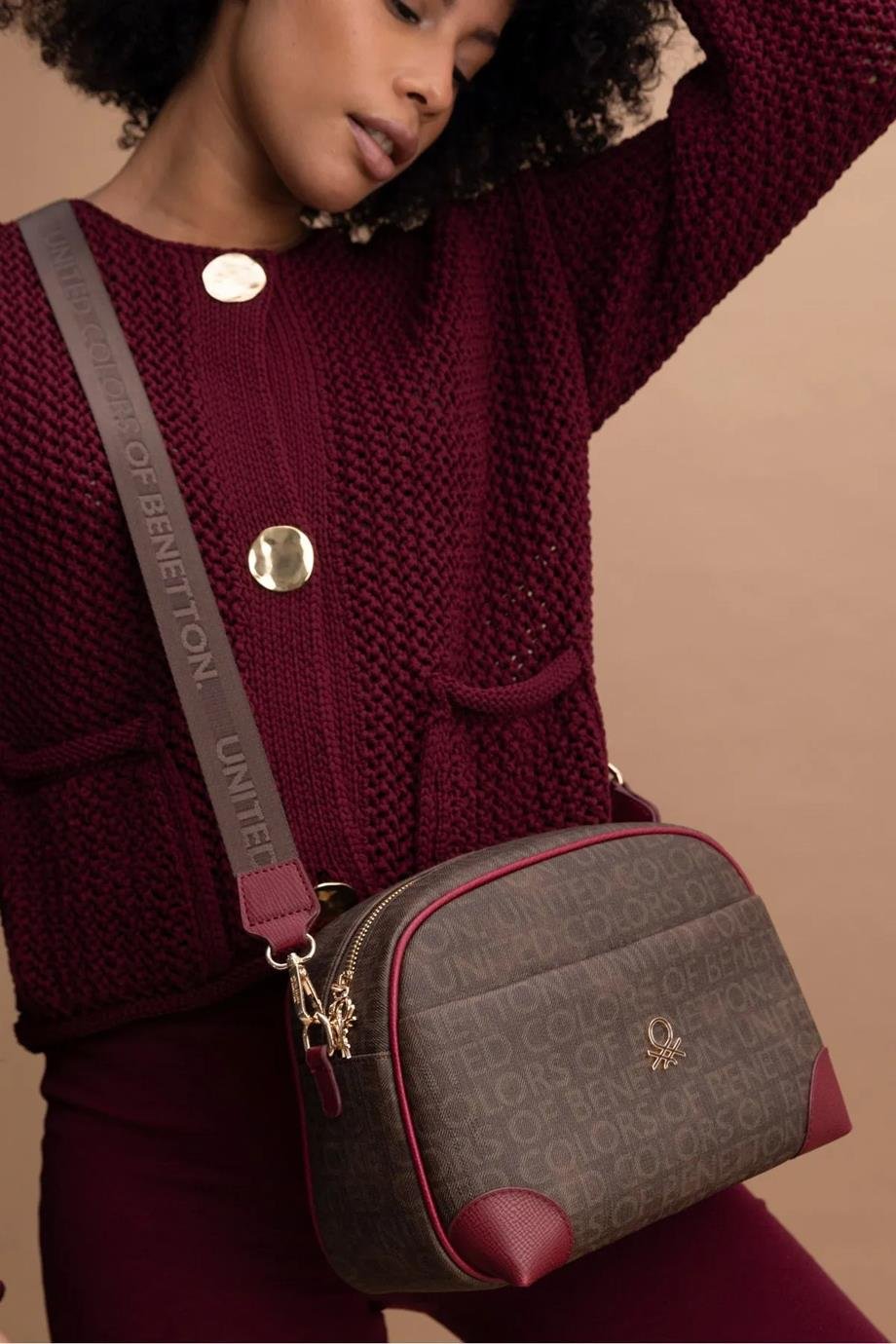 BENETTON-ST DERİ1406-2K5 BENETTON ÇANTAKAHVE BORDO