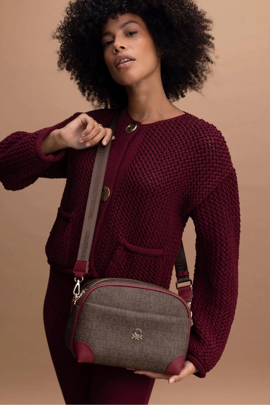 BENETTON-ST DERİ1406-2K5 BENETTON ÇANTAKAHVE BORDO