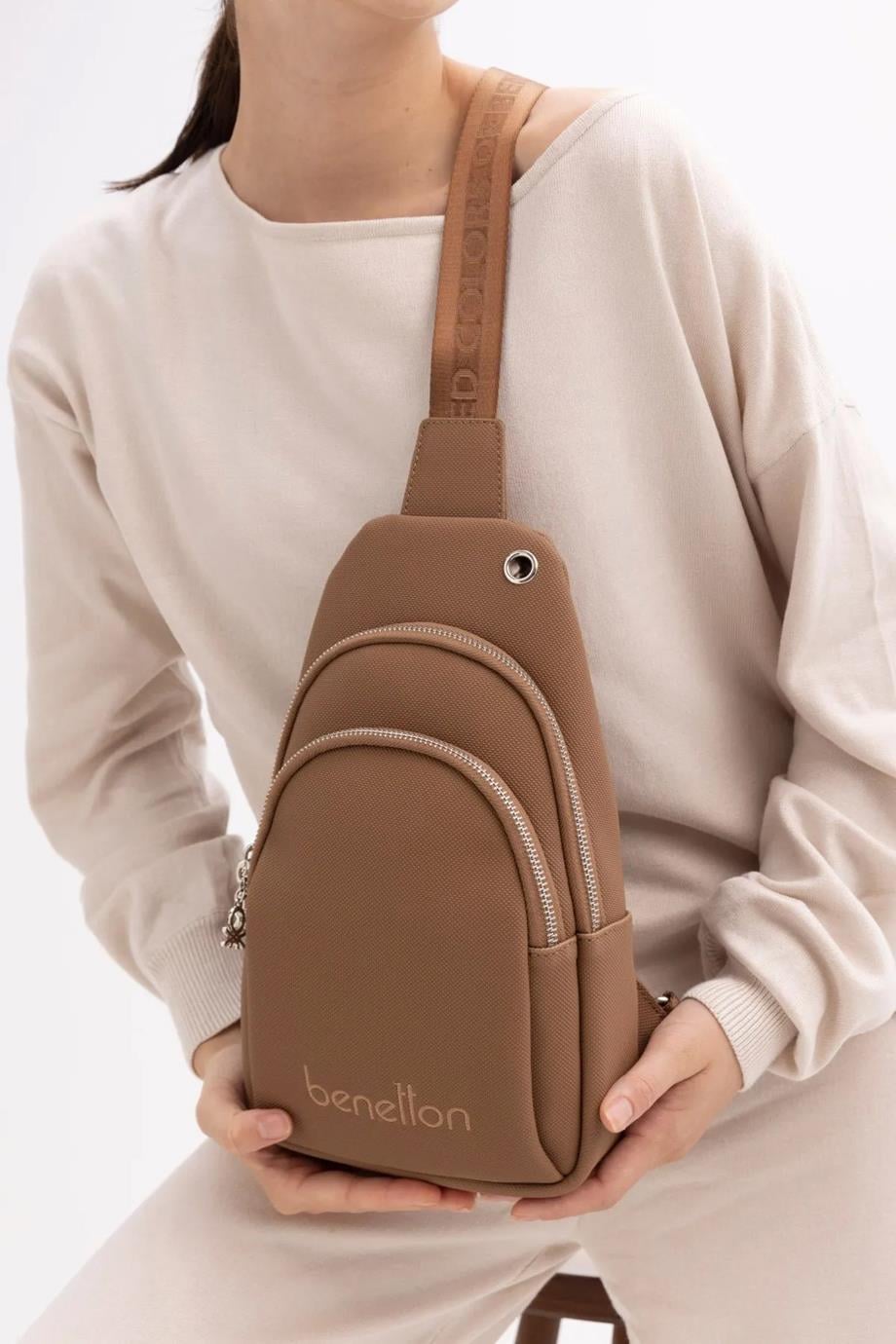 BENETTON-ST DERİ1432-2K5 BENETTON ÇANTACAMEL