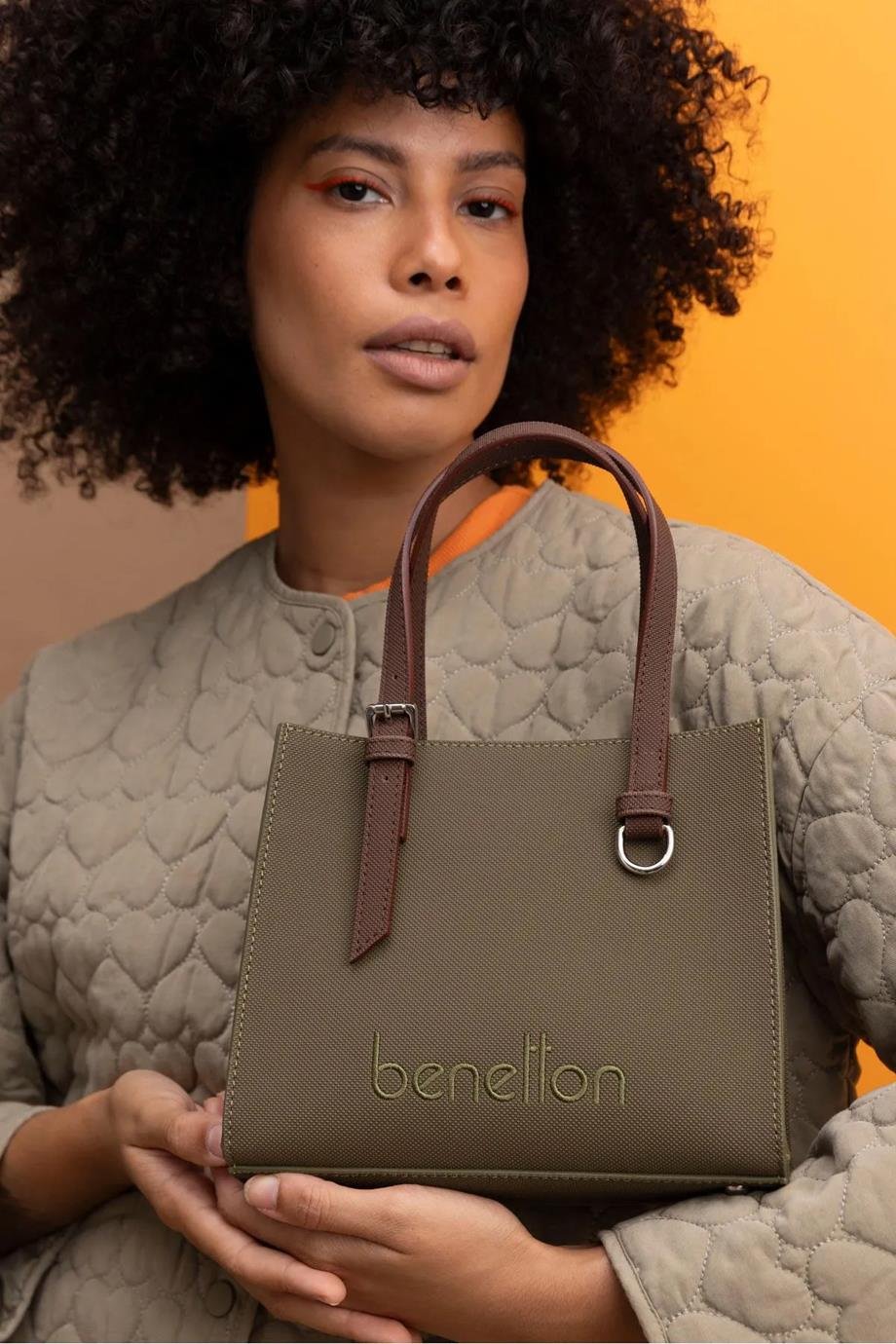 BENETTON-ST DERİ1442-2K5 BENETTON ÇANTAHAKİ KAHVE